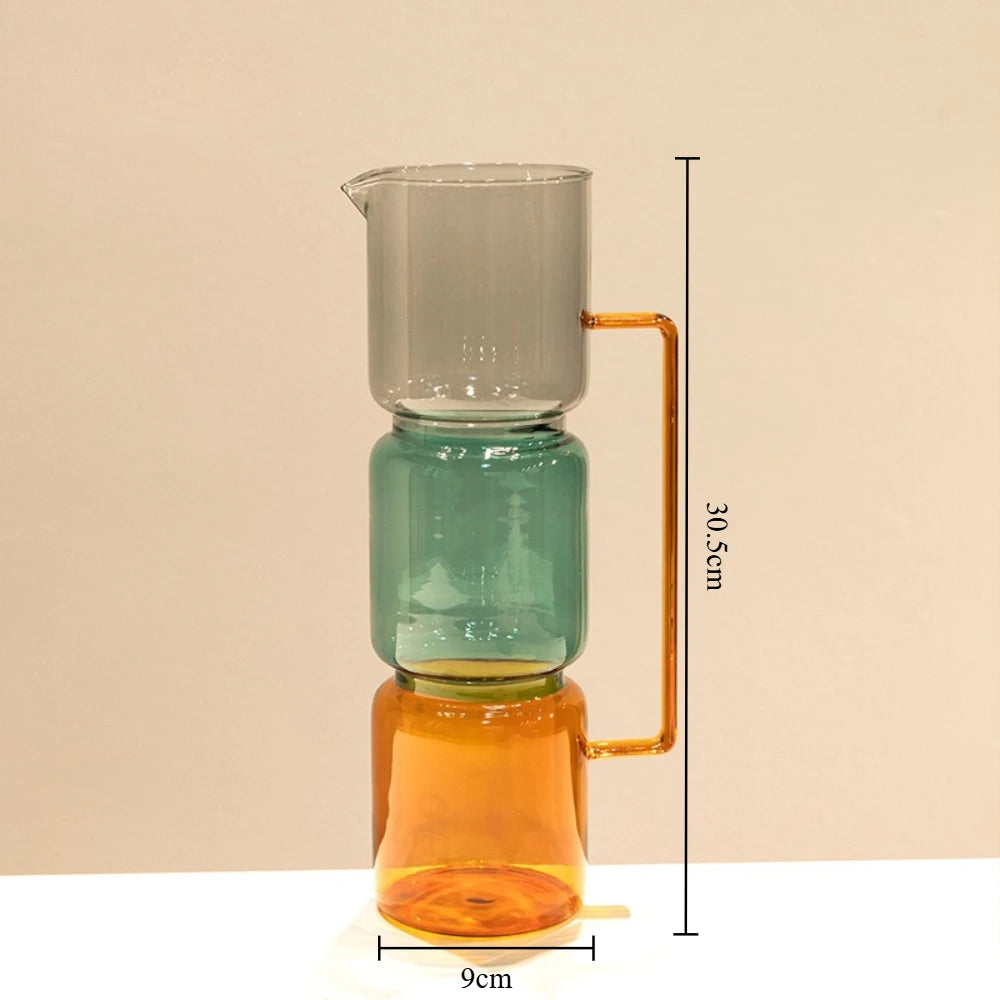 Double-Layer Colored Glass Vase, Minimalist Bud Vase for Flowers and Hydroponic Plants, Three Styles