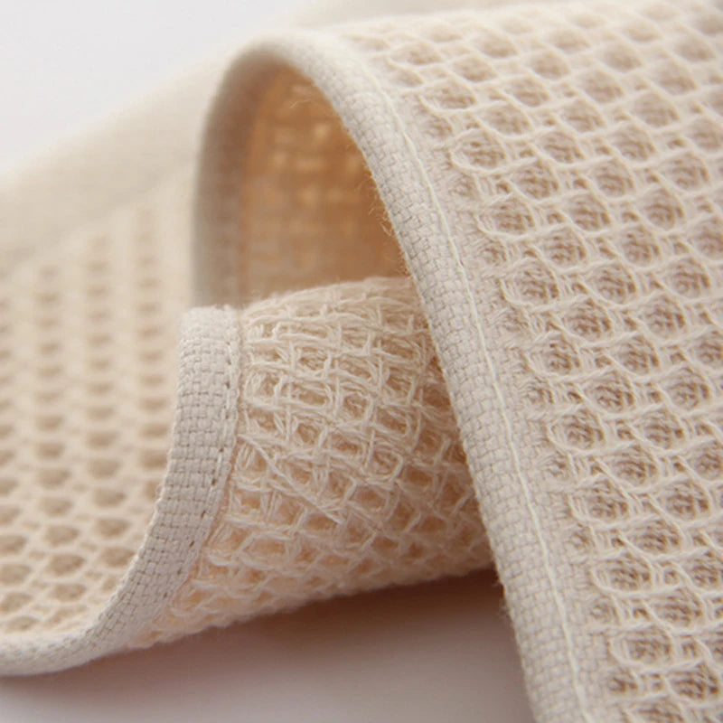 Waffle Weave Cotton Bath Towel, Soft Absorbent Honeycomb Towel for Bath and Spa, 70 x 140 cm, Beige, Dark Grey, Brown or Red