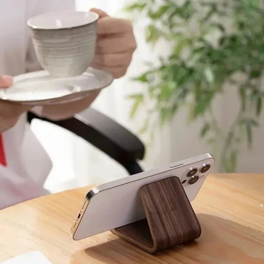 Wooden Phone Stand, Vintage-Style Desk Holder for Smartphones