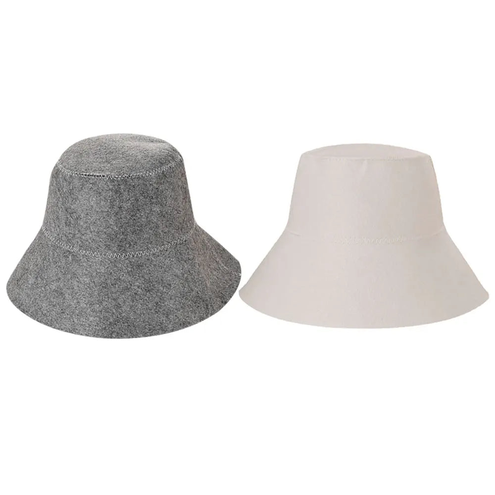 Thick Wool Felt Sauna Hat, Heat-Protective Cap for Sauna and Bath, One Size, Grey