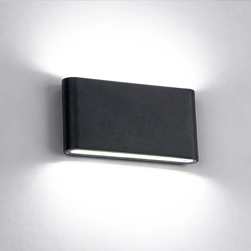 Up Down LED Wall Light, Aluminum IP65 Nordic Sconce for Stairs, Bedroom and Hallway, 6 W or 12 W, Warm White, White or Black