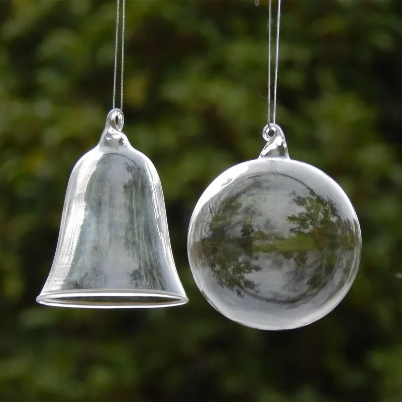 Clear Christmas Ornaments, Ball and Bell Tree Ornaments for Christmas Tree, Ball or Bell