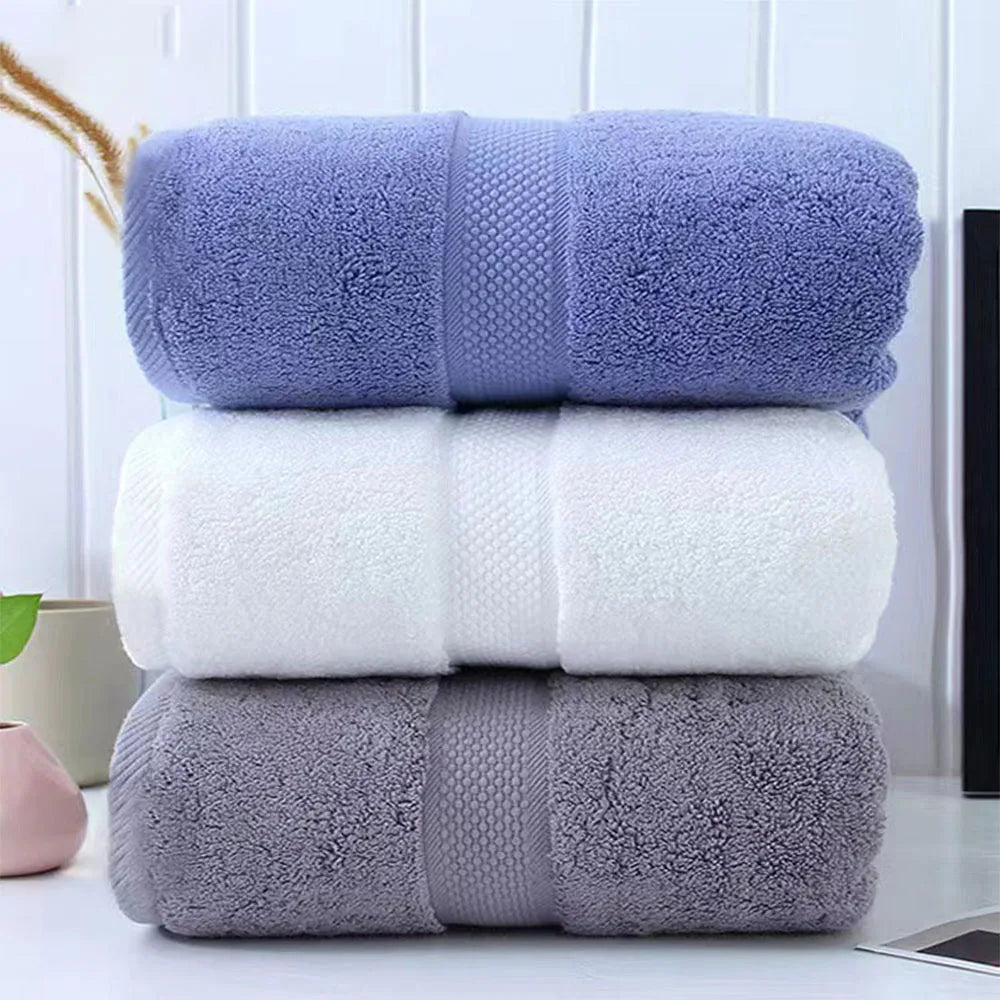 Cotton Hand Towels, Soft Absorbent Face and Hand Towels for Bathroom and Guest Bath, 34 x 75 cm, White, Blue or Dark Grey