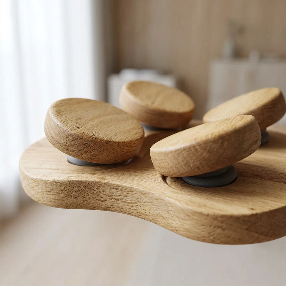 Adjustable Wooden Sauna Headrest, Rotating Ergonomic Neck and Back Support for Sauna Benches and Steam Rooms
