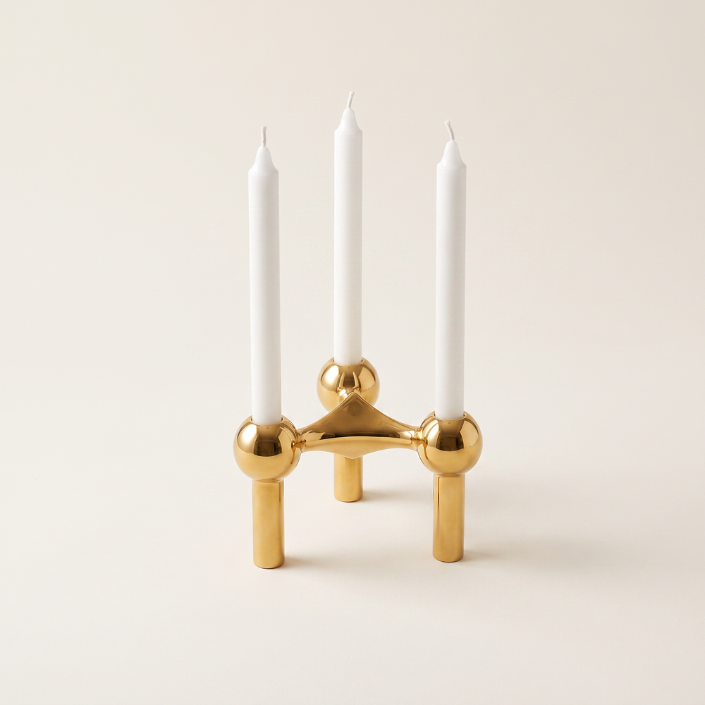 Molecular Candle Holder, Nordic Metal Sculpture Candlestick Centerpiece for Living Room and Dining Table, Gold, Silver or Black