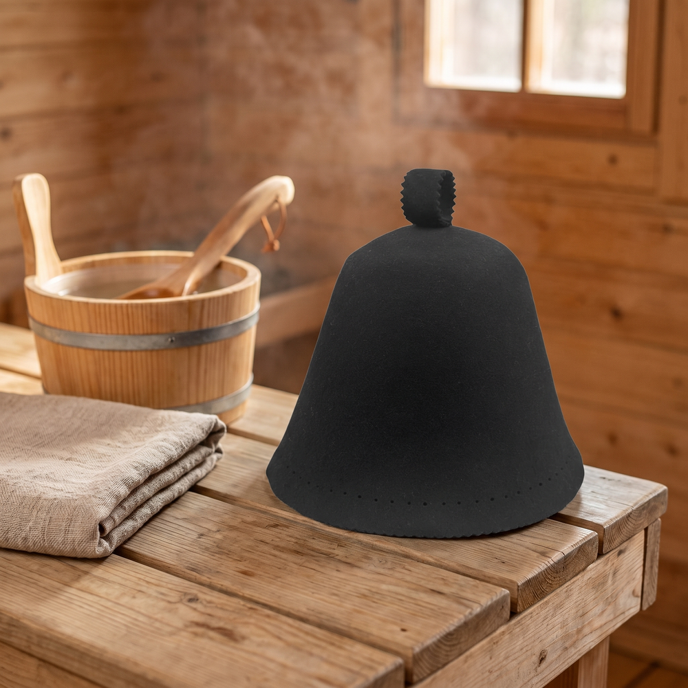 Merino Wool Sauna Hat, Premium Australian Wool Felt Cap for Men and Women, Sauna and Steam Room, Black or Brown