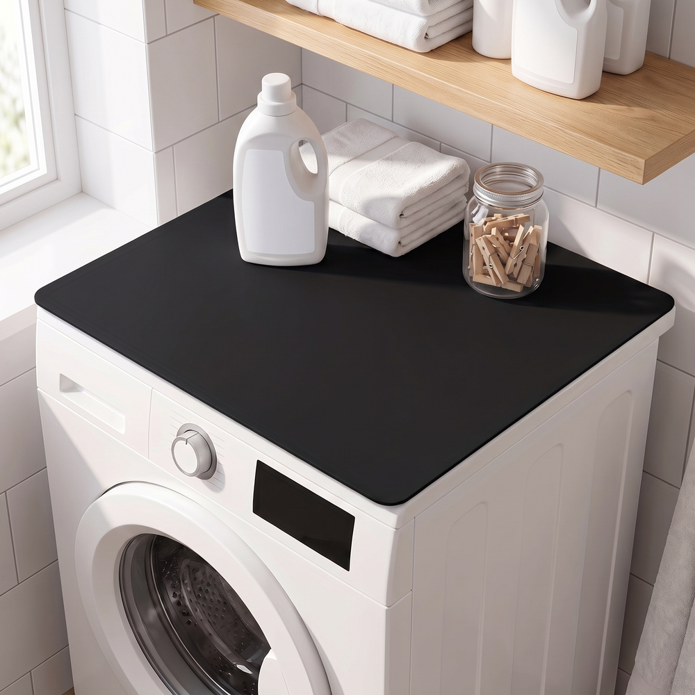 Soft Diatomaceous Earth Drying Mat, Quick-Dry Non-Slip Pad for Washing Machine Tops, Kitchen Counters and Coffee Stations, Grey, Black or Beige