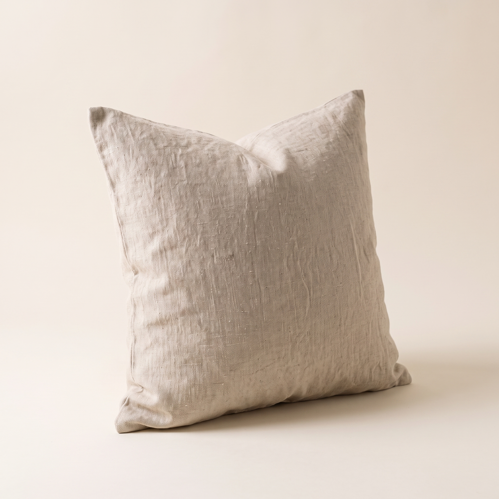 Pure Linen Pillow Cover, 100% Linen Envelope Cushion Case for Bed, Sofa and Armchair, Natural, White or Light Grey