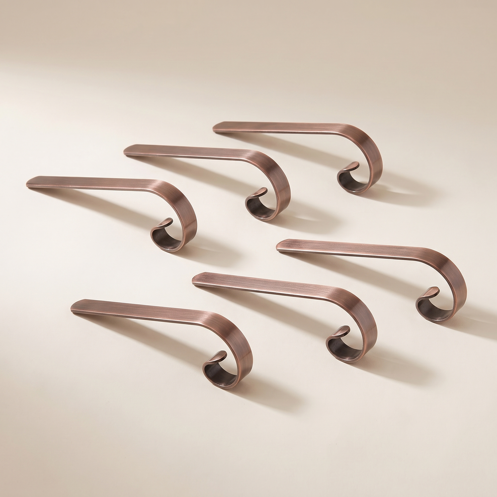 Christmas Stocking Holders Set of 6, Anti-Slip Metal Mantel Hooks for Stockings and Garlands, Silver, Red Bronze or Green Bronze