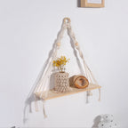 Macrame hanging shelf, plain rope version