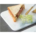 Rectangular Marble-Look Ceramic Serving Board, Cheese and Charcuterie Tray for Crackers, Sushi and Desserts, Two Sizes