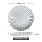 Chrysanthemum Ceramic Plate, Frosted Flower-Shaped Dessert and Serving Plate, Bowls and Plates in Four Sizes