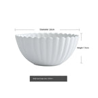 Chrysanthemum Ceramic Plate, Frosted Flower-Shaped Dessert and Serving Plate, Bowls and Plates in Four Sizes