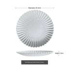 Chrysanthemum Ceramic Plate, Frosted Flower-Shaped Dessert and Serving Plate, Bowls and Plates in Four Sizes