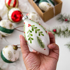 Painted Christmas Balls Set of 2, 8 cm Christmas Tree Ornaments, Four Designs