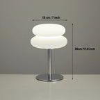 Bauhaus Mushroom Table Lamp, Dimmable Layered Bedside Light with Chrome Stand for Bedroom and Living Room, White or Orange