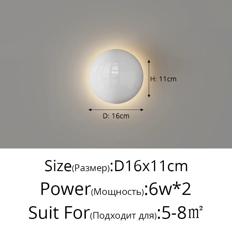 Round Cream Wall Lamp, product photo 8