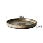 Retro Handmade Stoneware Tableware, Japanese-Style Bowls and Plates for Rice, Soup and Salad, Bowls, Sauce Dish or Plate