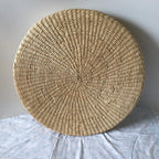 Woven Straw Floor Cushion, 40 cm Round Handmade Seat Pad for Floor, Bench and Meditation