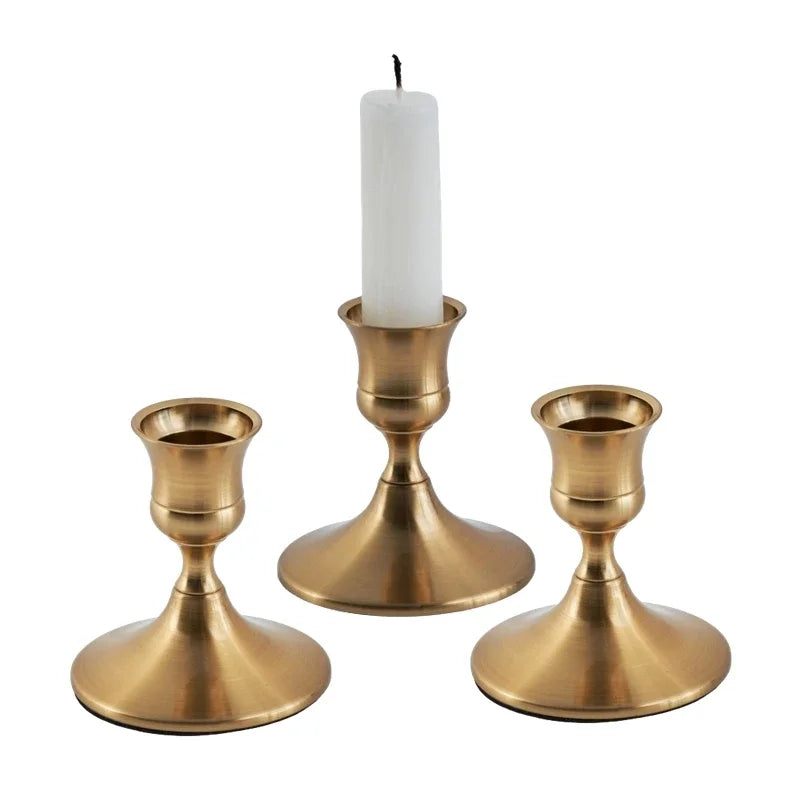 Metal taper candlestick set of 3