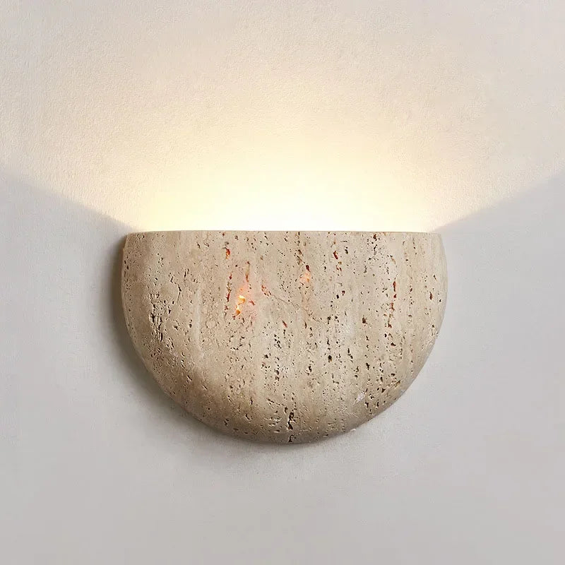 Travertine Half Dome Wall Light, product photo 1