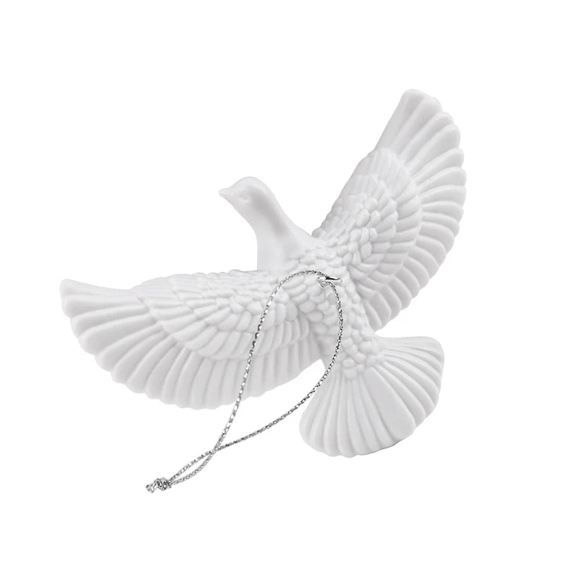 White Dove Christmas Ornaments Set of 2, Bird Tree Decorations for Christmas Tree and Wreaths