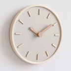 Minimalist Wooden Wall Clock, Silent Japanese-Style Clock for Living Room, Bedroom and Kitchen, Beige or White