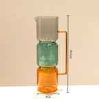 Double-Layer Colored Glass Vase, Minimalist Bud Vase for Flowers and Hydroponic Plants, Three Styles