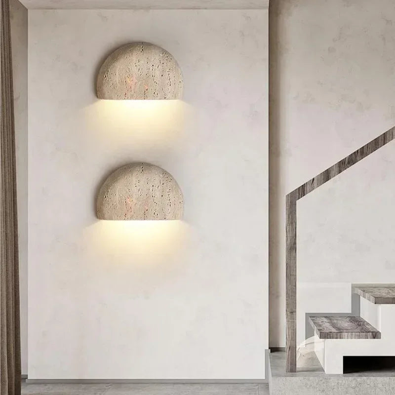 Travertine Half Dome Wall Light, product photo 2