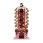 Wooden advent calendar with Santa chimney