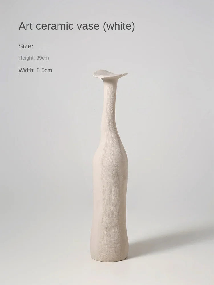 Small Ceramic Vase in Muted Tones, Nordic Bud Vase for Dried Flowers and Shelf Decor, Mustard, Plum, Grey Blue or White
