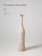 Small Ceramic Vase in Muted Tones, Nordic Bud Vase for Dried Flowers and Shelf Decor, Mustard, Plum, Grey Blue or White