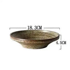 Retro Handmade Stoneware Tableware, Japanese-Style Bowls and Plates for Rice, Soup and Salad, Bowls, Sauce Dish or Plate