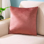 Velvet Pillow Cover, 45 x 45 cm Soft Square Throw Pillow Case for Sofa and Bed, Dusty Blue or Coral