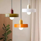 Colored Glass Disc Pendant Light, product photo 1