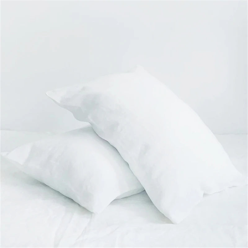 Pure Linen Pillowcases Set of 2, Soft Breathable Envelope Pillowcases for Bed, 50 x 75 cm, Natural, White, Sage Green or Caramel