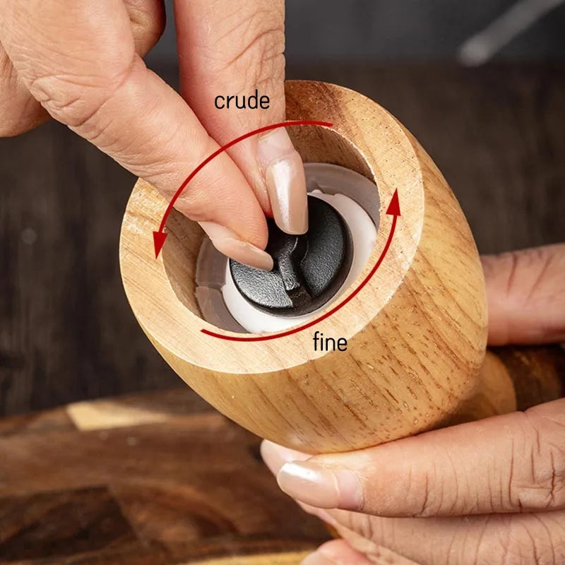 Mushroom Wooden Pepper Grinder, Manual Salt and Pepper Mill for Kitchen and Dining Table