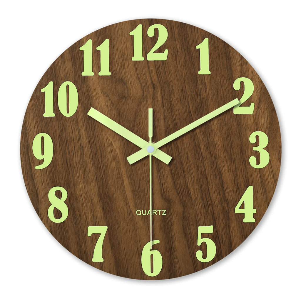 Luminous Wooden Wall Clock, product photo 1