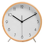 Wooden Table Clock, Silent Desk and Shelf Clock for Living Room and Bedroom, Four Styles