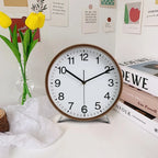 Wooden Table Clock, Silent Desk and Shelf Clock for Living Room and Bedroom, Four Styles