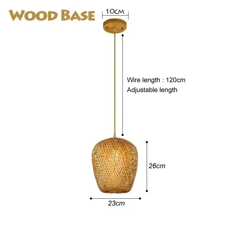 Hand-Woven Bamboo Pendant Light, product photo 4