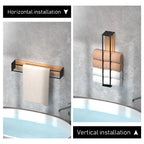 Wall-Mounted Rolled Towel Rack, Decorative Bathroom Towel Storage, No Drilling Needed, 40 or 50 cm