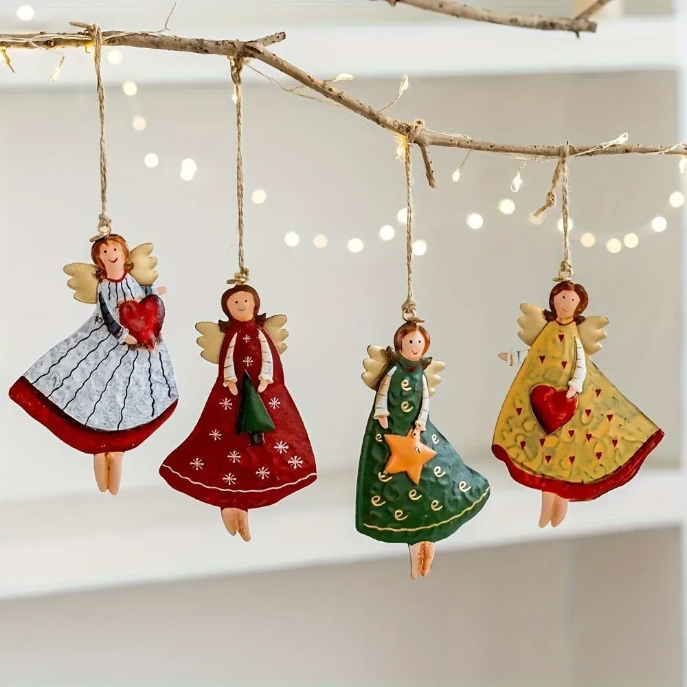 Vintage angel ornaments, set of 4