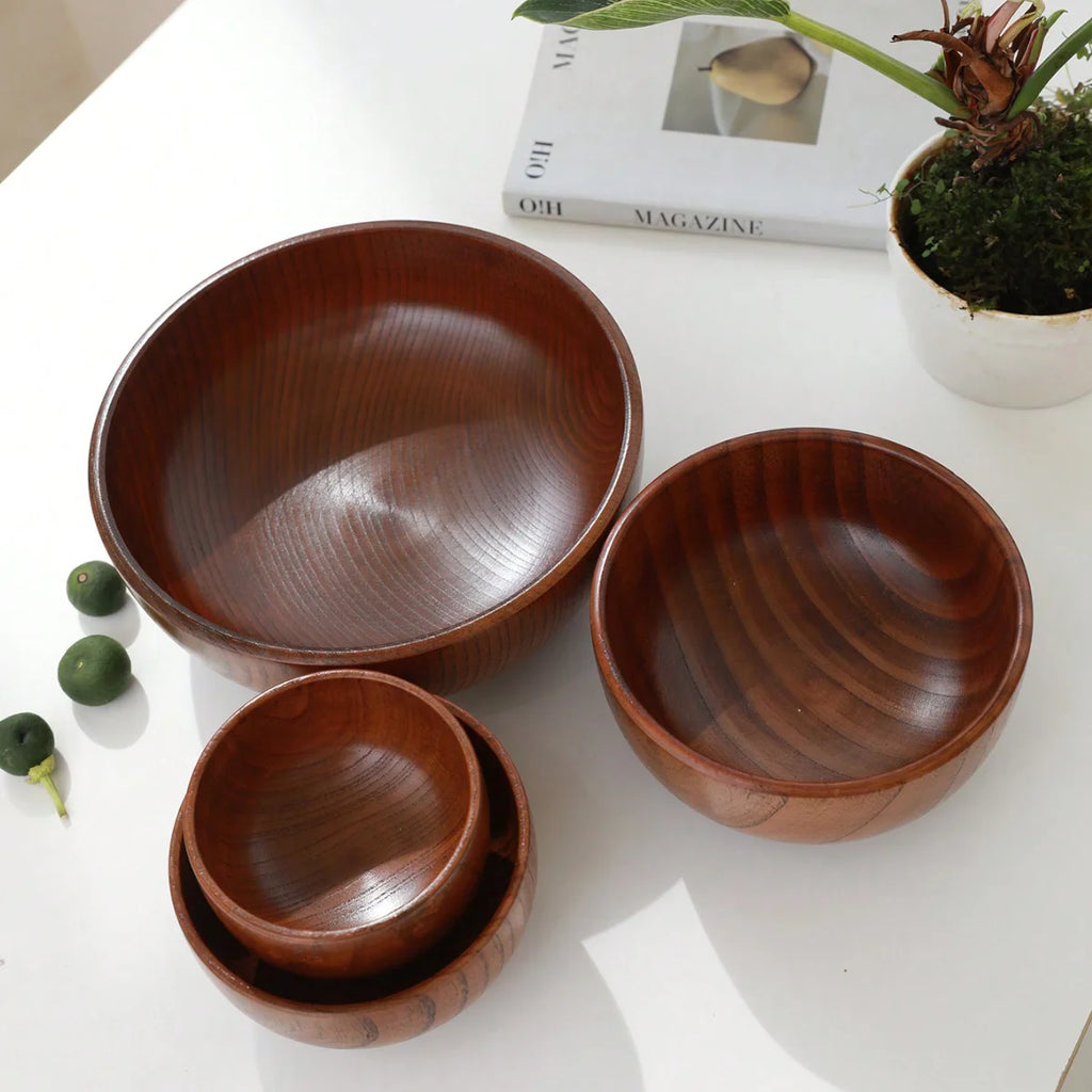 Stackable Solid Wood Bowl, product photo 2