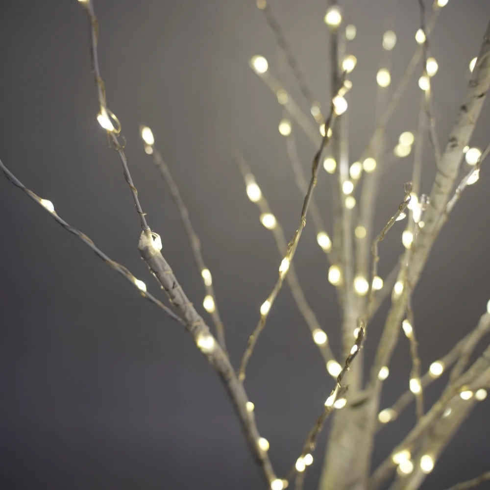 LED Birch Tree with 144 Warm White Lights, USB or Battery Christmas Tabletop Tree for Living Room and Windowsill