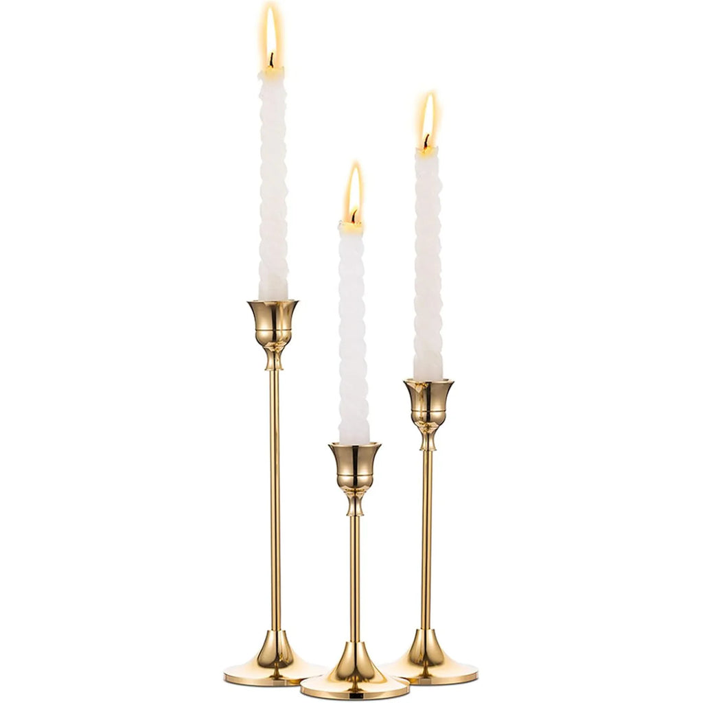 Vintage Metal Candle Holder Set of 3, product photo 4