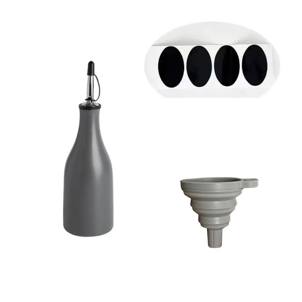 Modern Ceramic Olive Oil Dispenser with Pour Spout, Minimalist Oil Bottle for Kitchen Counter, White, Black, Grey or Sand