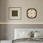Retro Square Wall Clock, Silent Rounded Wall Clock for Living Room and Bedroom, 30 or 35 cm