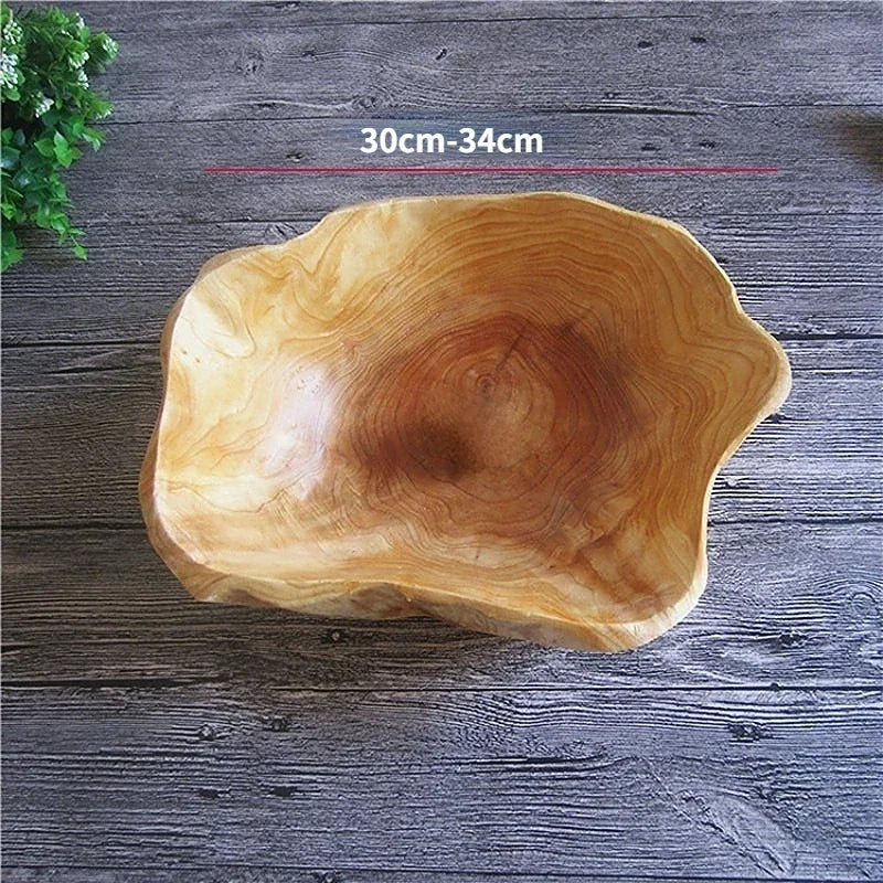 Handmade Wooden Fruit Bowl, Natural Wood Serving Bowl for Bread, Fruit and Snacks, Three Sizes
