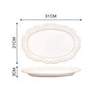 Vintage Embossed Ceramic Plate, Relief Pattern Dinner and Dessert Plate, Plates, Bowl or Oval Platter